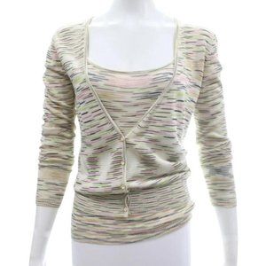 Missoni Pink Brown Gold Lime V-neck Sweater Set